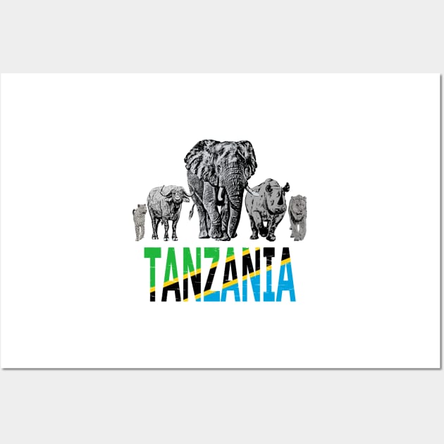 Africa's Big 5 Animals for Tanzanians Wall Art by scotch